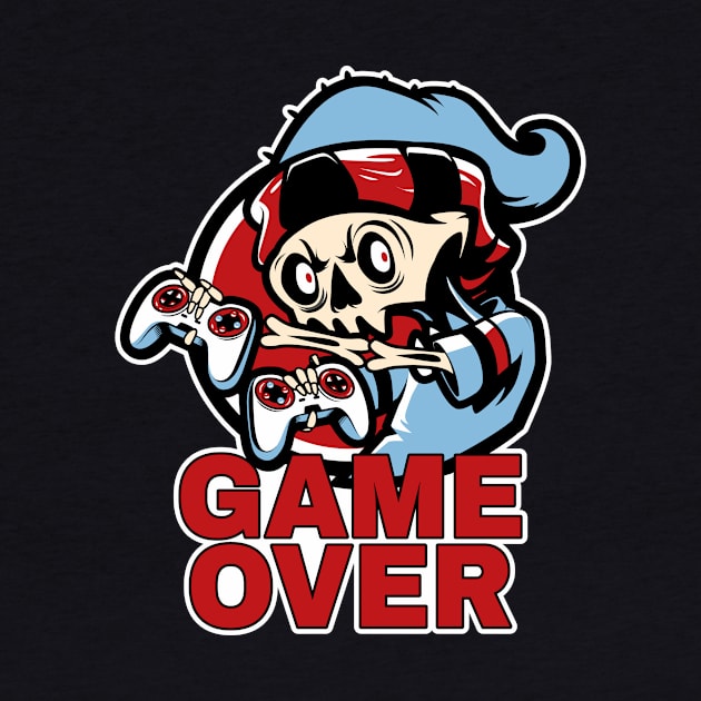 Game Over - Gamers T-shirt, Skeleton Gamer, Console Gamer, Video Games, Gamer Gifts by PorcupineTees